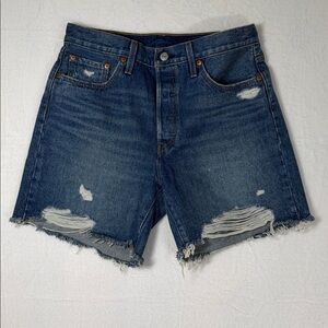 Levi's Dark Blue Women’s Midi Shorts Distressed size 29